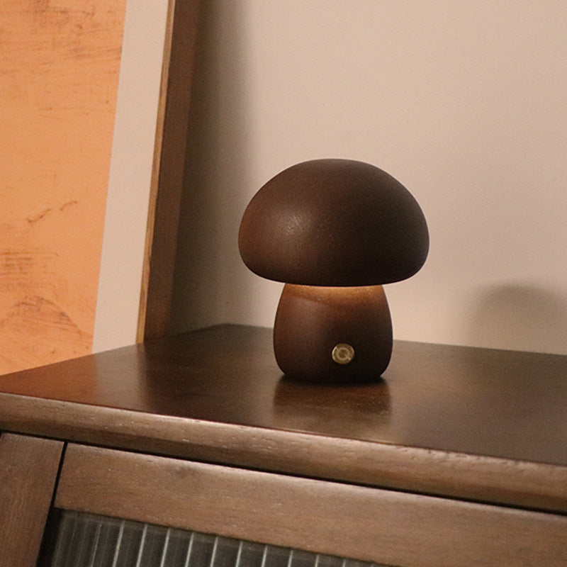Lámpara de Mesa de Madera con Interruptor Táctil