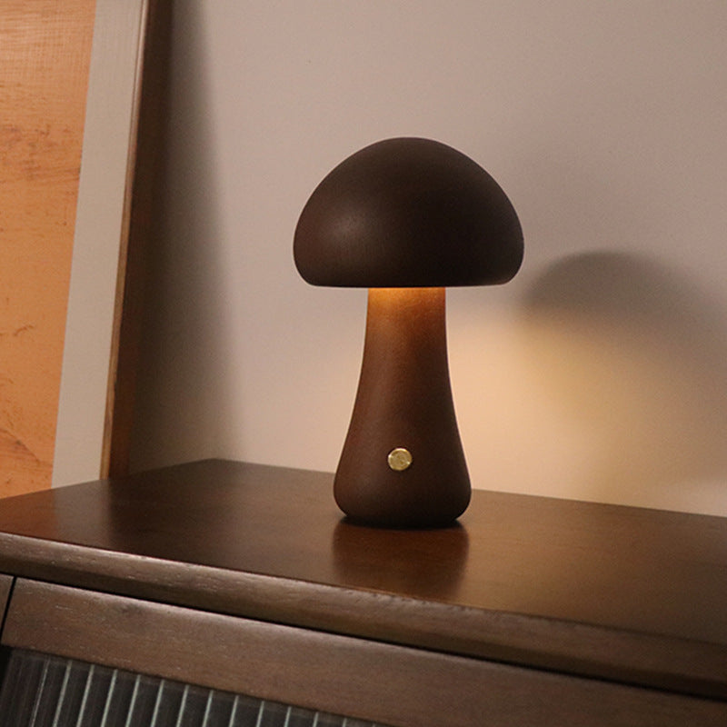 Lámpara de Mesa de Madera con Interruptor Táctil