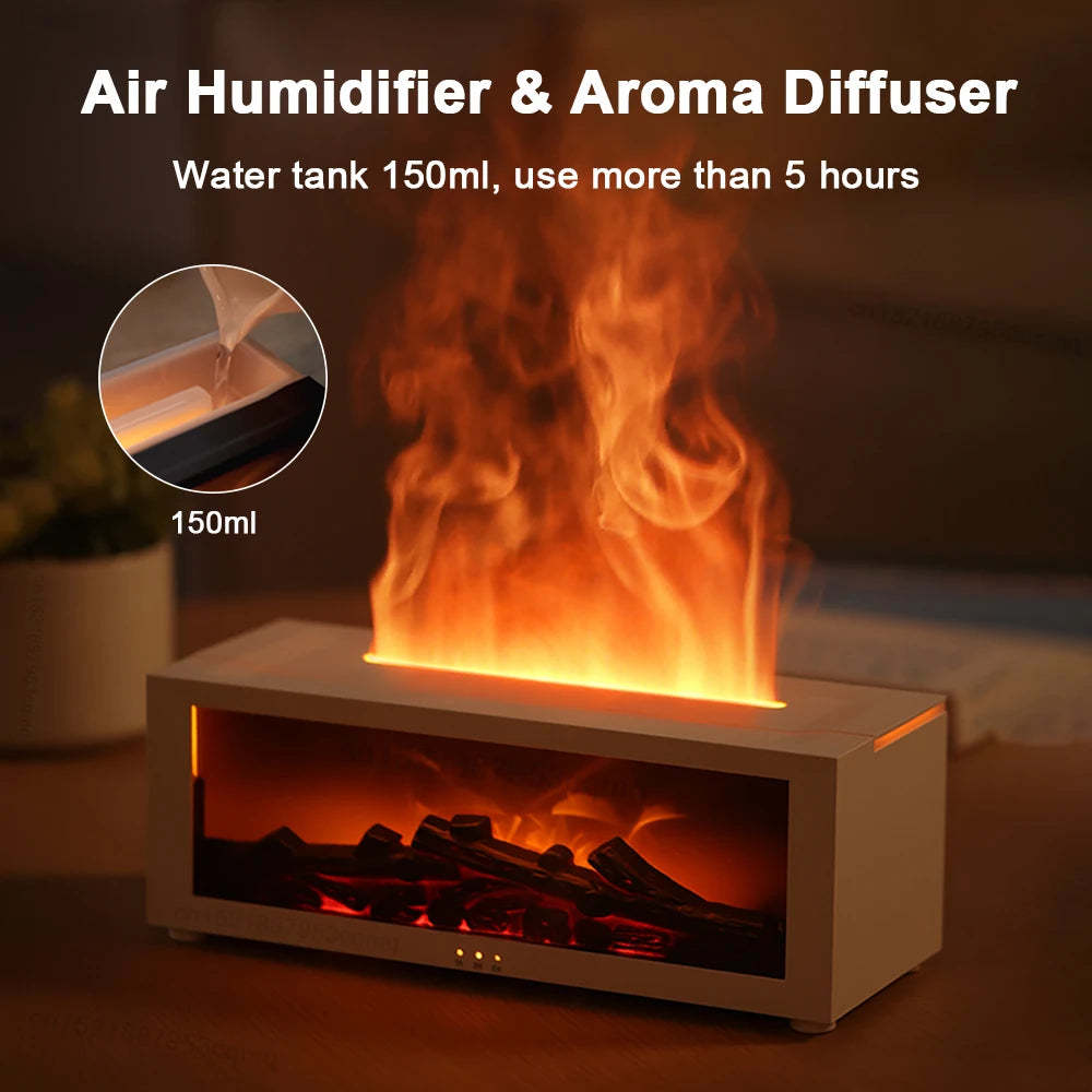 Difusor de Aromas con Efecto Llama 3D