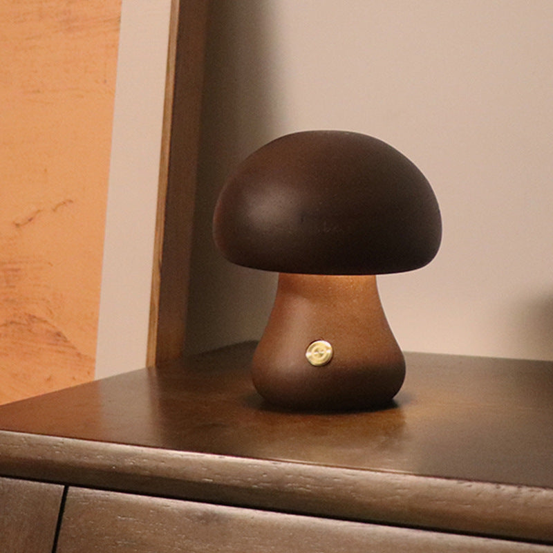 Lámpara de Mesa de Madera con Interruptor Táctil