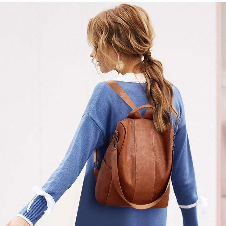 Mochila de Mujer Color Liso con Gran Capacidad