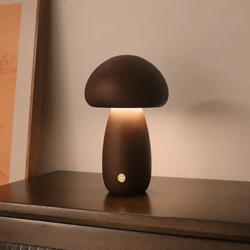 Lámpara de Mesa de Madera con Interruptor Táctil