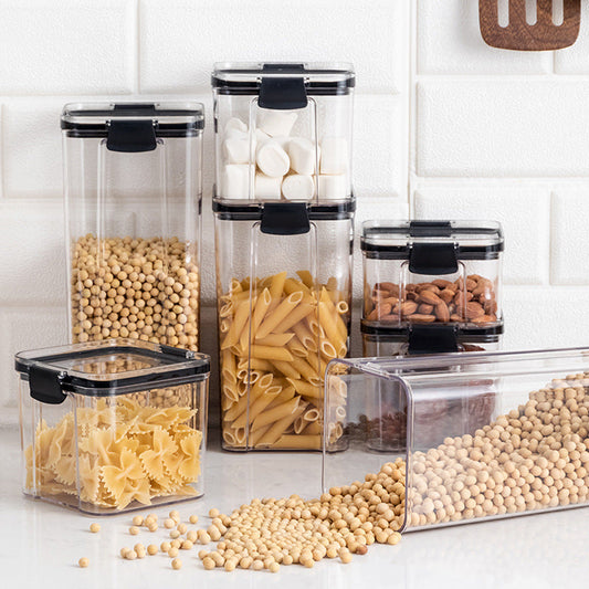 Contenedor Transparente de Cereales y Granos con Tapa Hermética