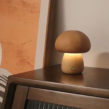Lámpara de Mesa de Madera con Interruptor Táctil